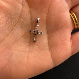 Silver 925 cross pendant baby pink